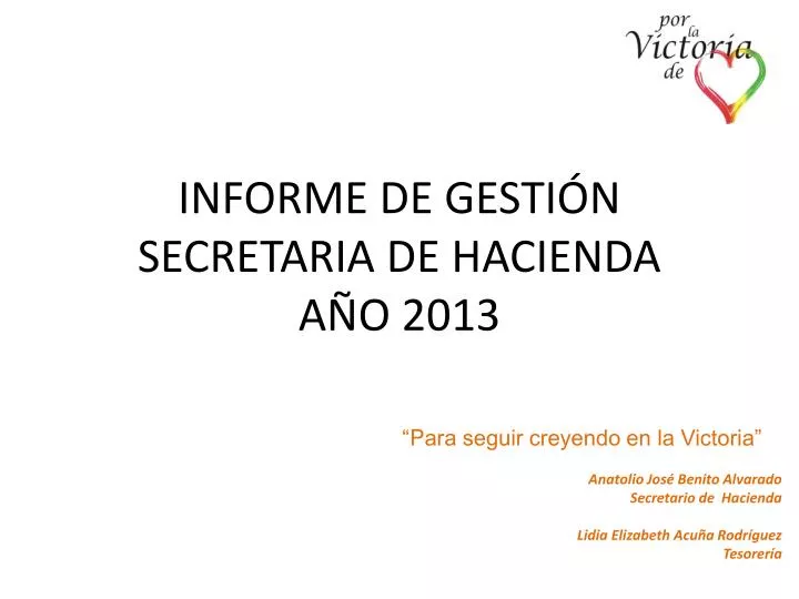 informe de gesti n secretaria de hacienda a o 2013