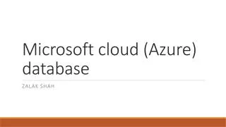 Microsoft cloud (Azure) database