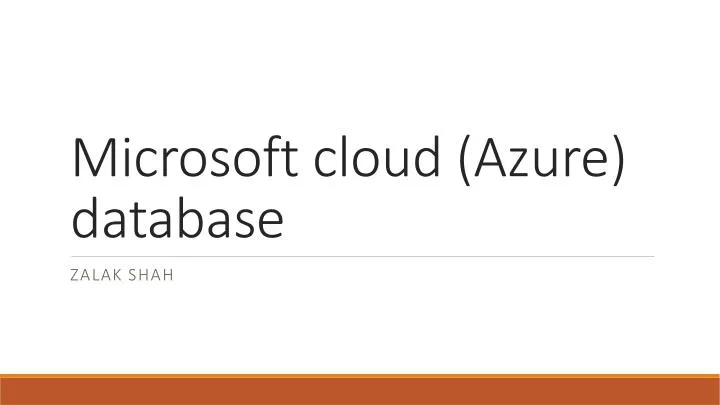 microsoft cloud azure database