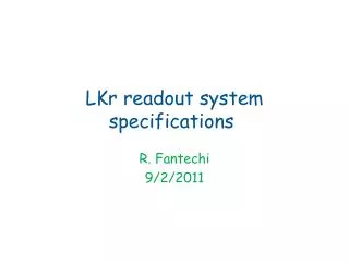LKr readout system specifications