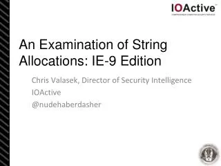An Examination of String Allocations: IE-9 Edition