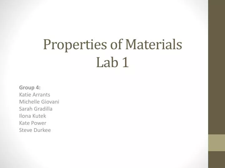 properties of materials lab 1