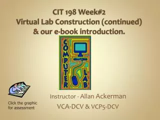 CIT 198 Week#2 Virtual Lab Construction (continued) &amp; our e-book introduction.