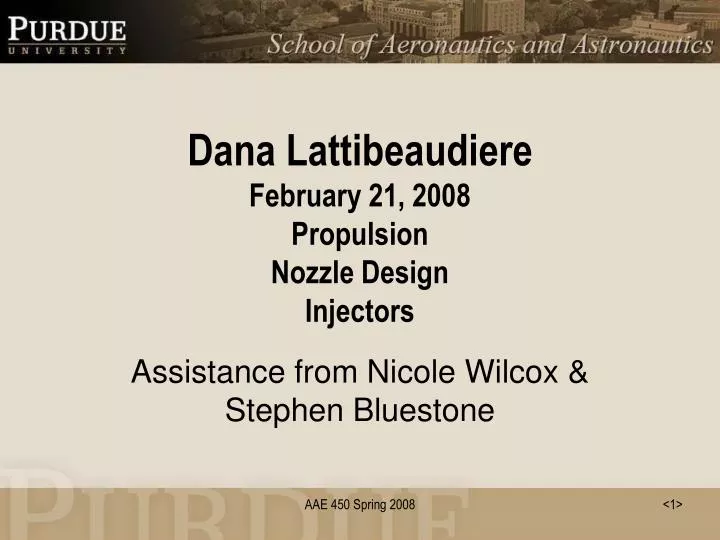 dana lattibeaudiere february 21 2008 propulsion nozzle design injectors