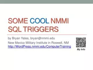 Some cool NMMI SQL Triggers