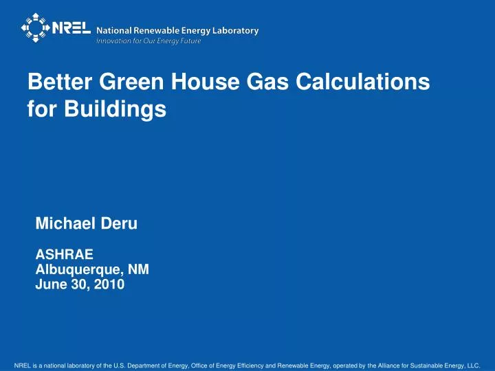 better green house gas calculations for buildings