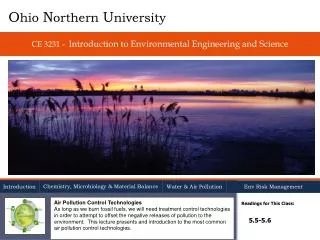 CE 3231 - Introduction to Environmental Engineering and Science