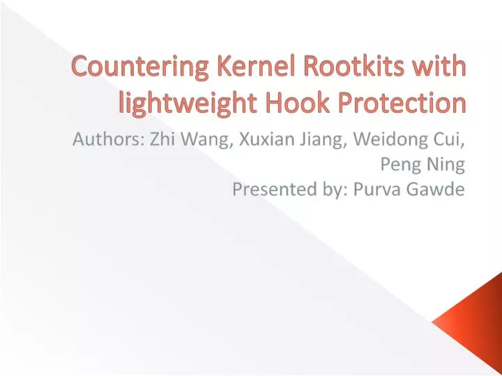 countering kernel rootkits with lightweight hook protection