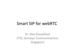 Smart SIP for webRTC