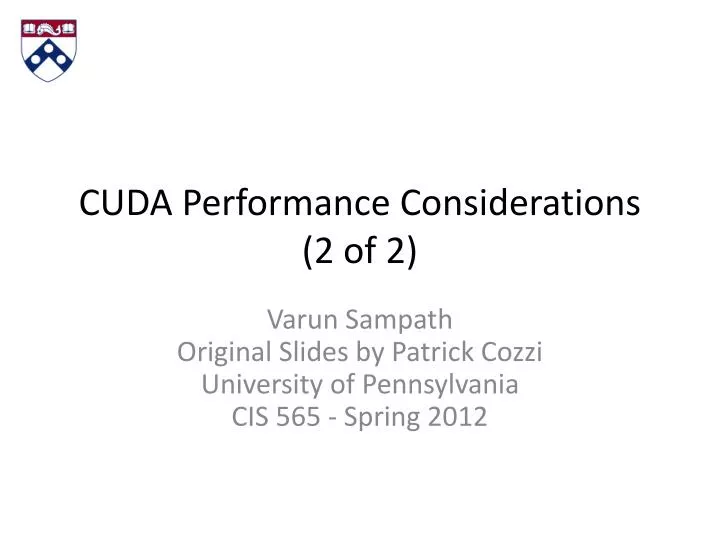 cuda performance considerations 2 of 2