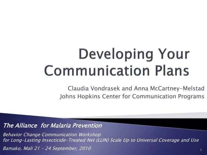 developing your communication plans