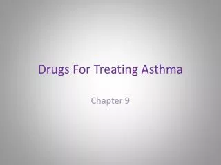 Drugs For Treating Asthma