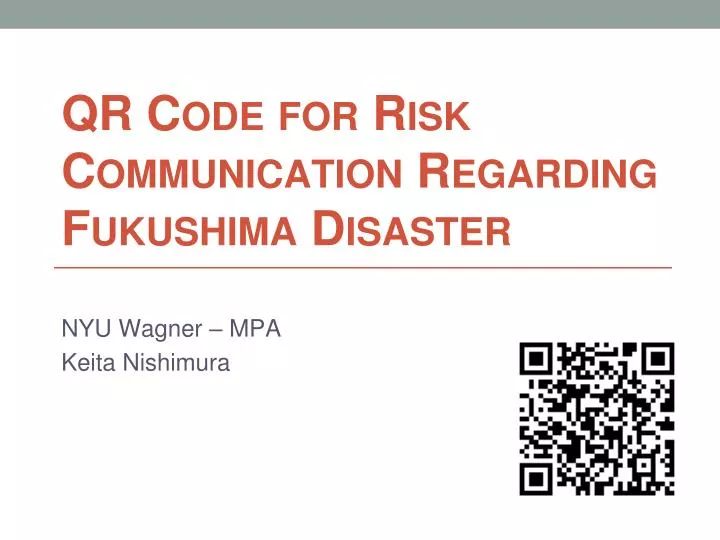 qr code for risk communication regarding fukushima disaster