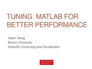 Tuning MATLAB for better performance