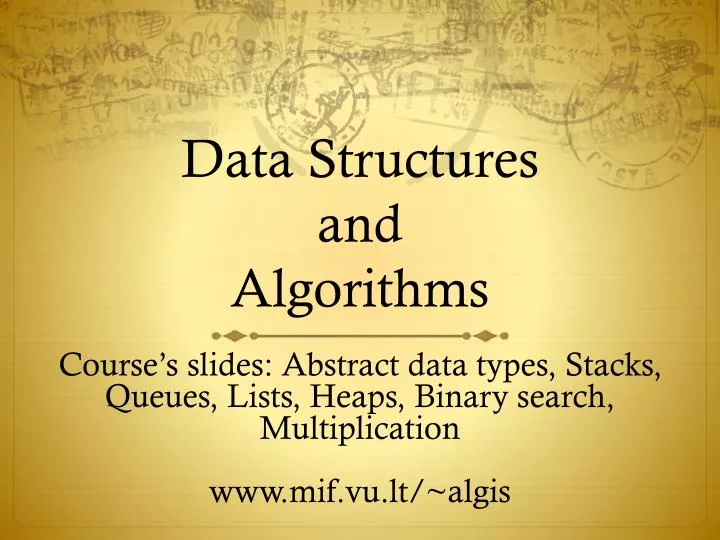 data s tructures and algorithms