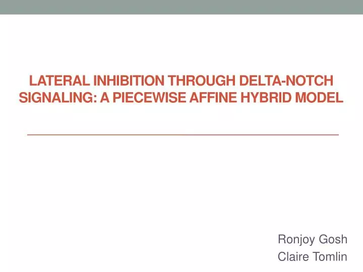 lateral inhibition through delta notch signaling a piecewise affine hybrid model