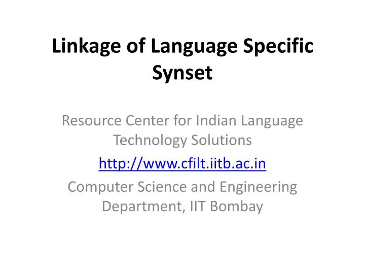 linkage of language specific synset