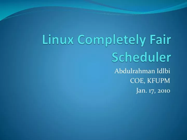 linux completely fair scheduler