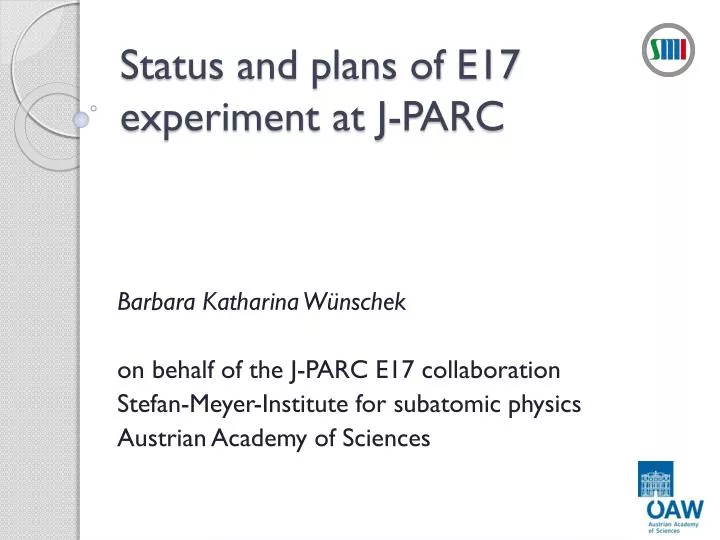 status and plans of e17 experiment at j parc