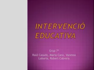 intervenci educativa