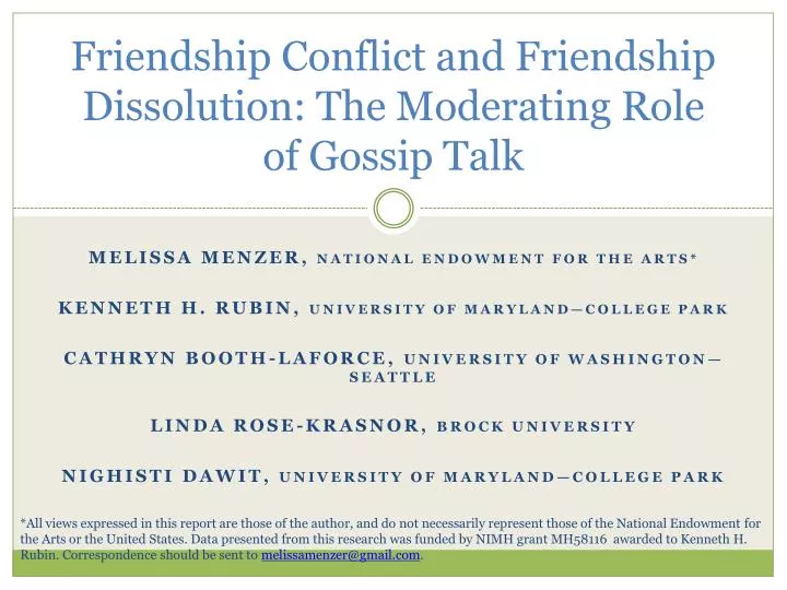 friendship conflict and friendship dissolution the moderating role of gossip talk