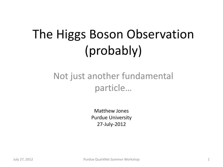 the higgs boson observation probably