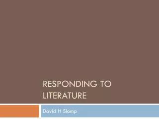 Responding to Literature