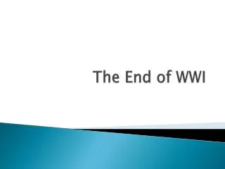the end of wwi