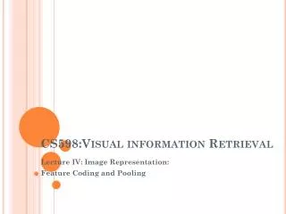 CS598:Visual information Retrieval