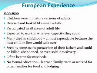 European Experience