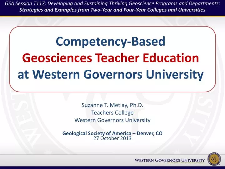 competency based geosciences teacher education at western governors university