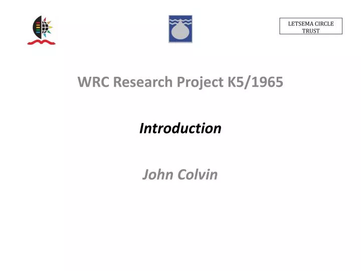 wrc research project k5 1965 introduction john colvin