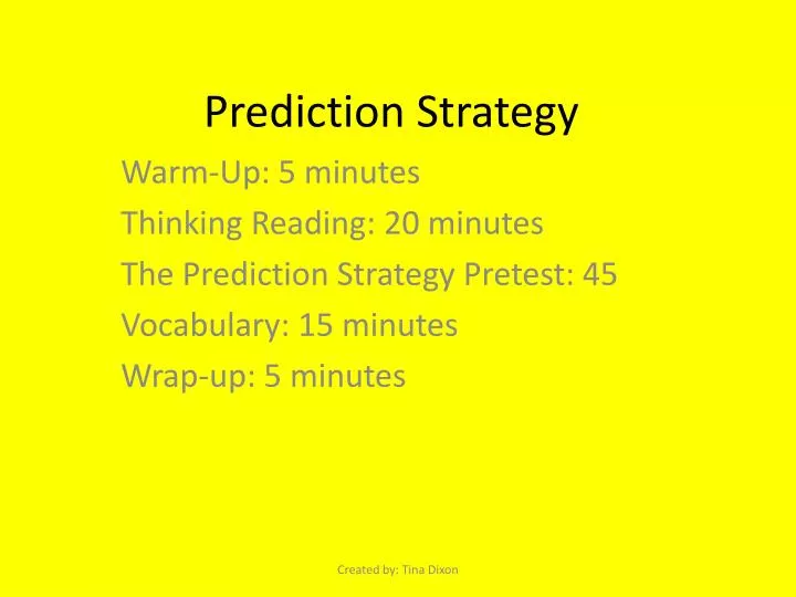 prediction strategy