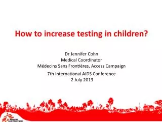 How to increase testing in children?