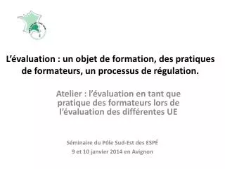 l valuation un objet de formation des pratiques de formateurs un processus de r gulation