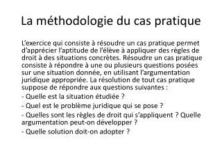 la m thodologie du cas pratique