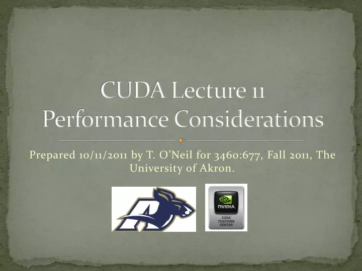 cuda lecture 11 performance considerations