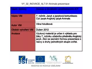 VY_32_INOVACE_Aj.7.01-Animals-prezentace
