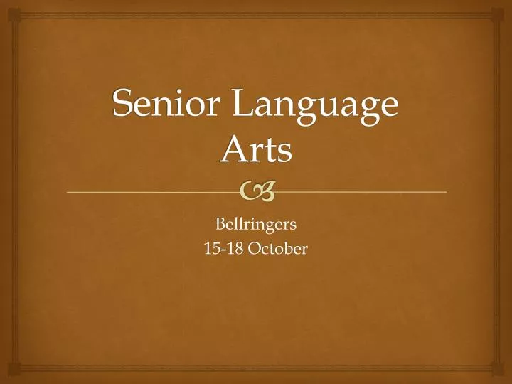 senior language arts