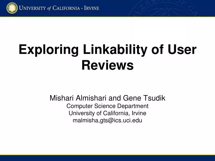 exploring linkability of user reviews