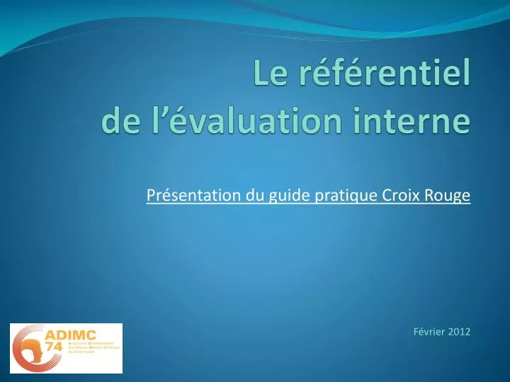 le r f rentiel de l valuation interne