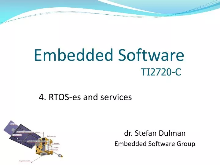 dr stefan dulman embedded software group
