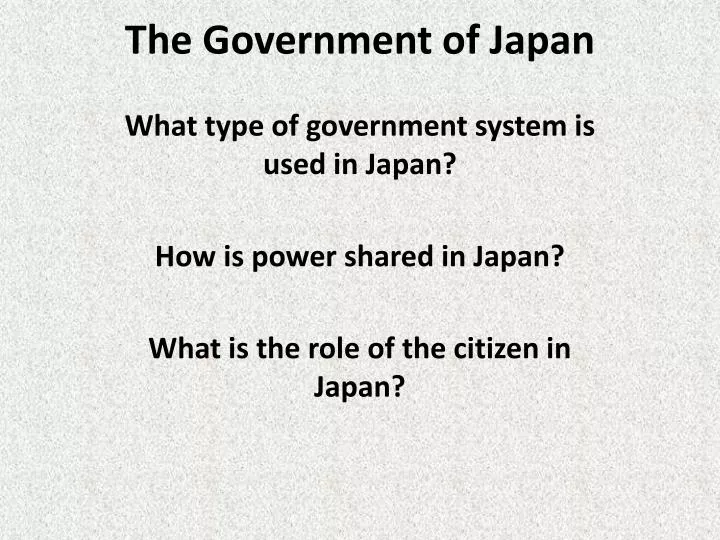 the government of japan