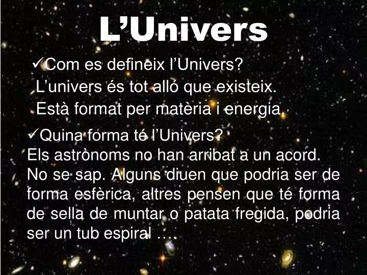 l univers