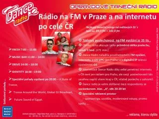 Rádio na FM v Praze a na internetu po celé ČR