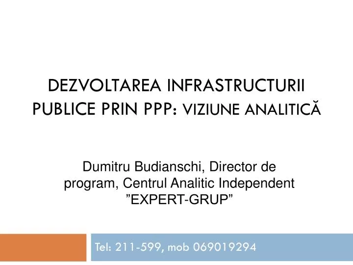 dezvoltarea infrastructurii publice prin ppp viziune analitic