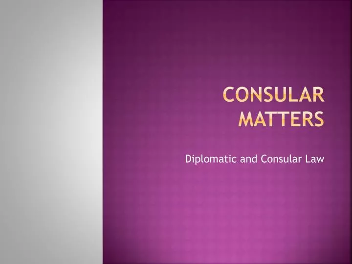 consular matters