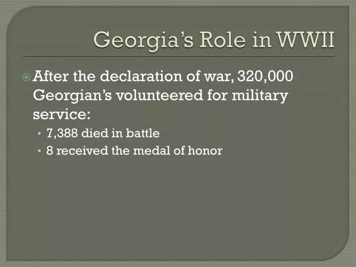 georgia s role in wwii