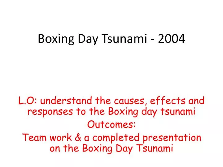 boxing day tsunami 2004