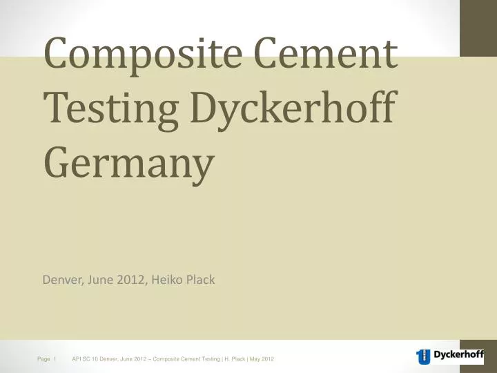 composite cement testing dyckerhoff germany